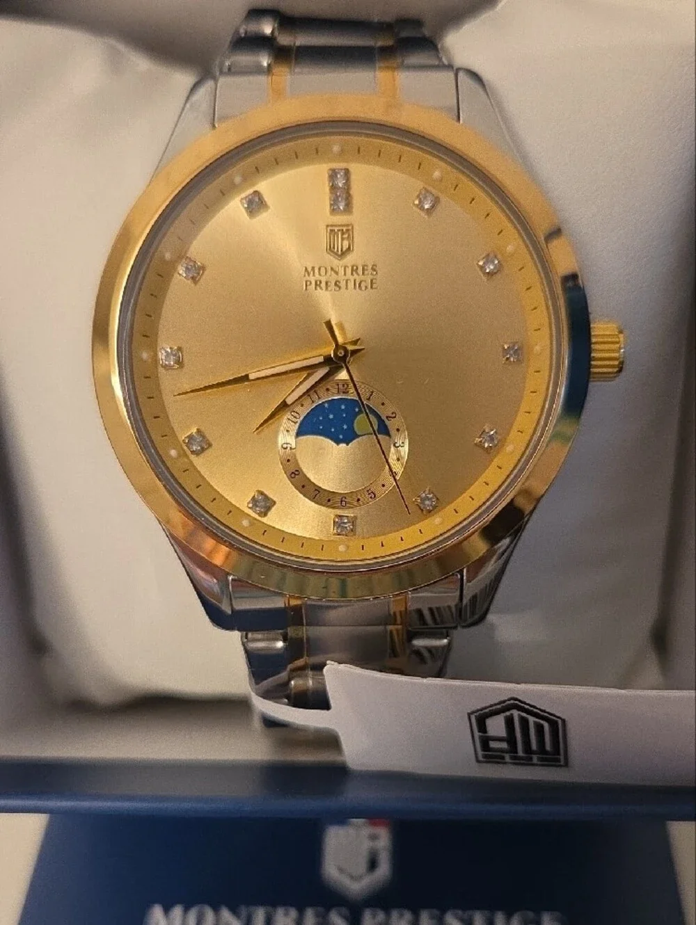 Men’s Two-Tone Gold and Silver Moonphase Watch